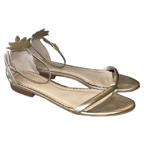 Lilly Pulitzer Laura Metallic Gold Pineapple Ankle Strap Sandals - 9.5 - Picture 6 of 16